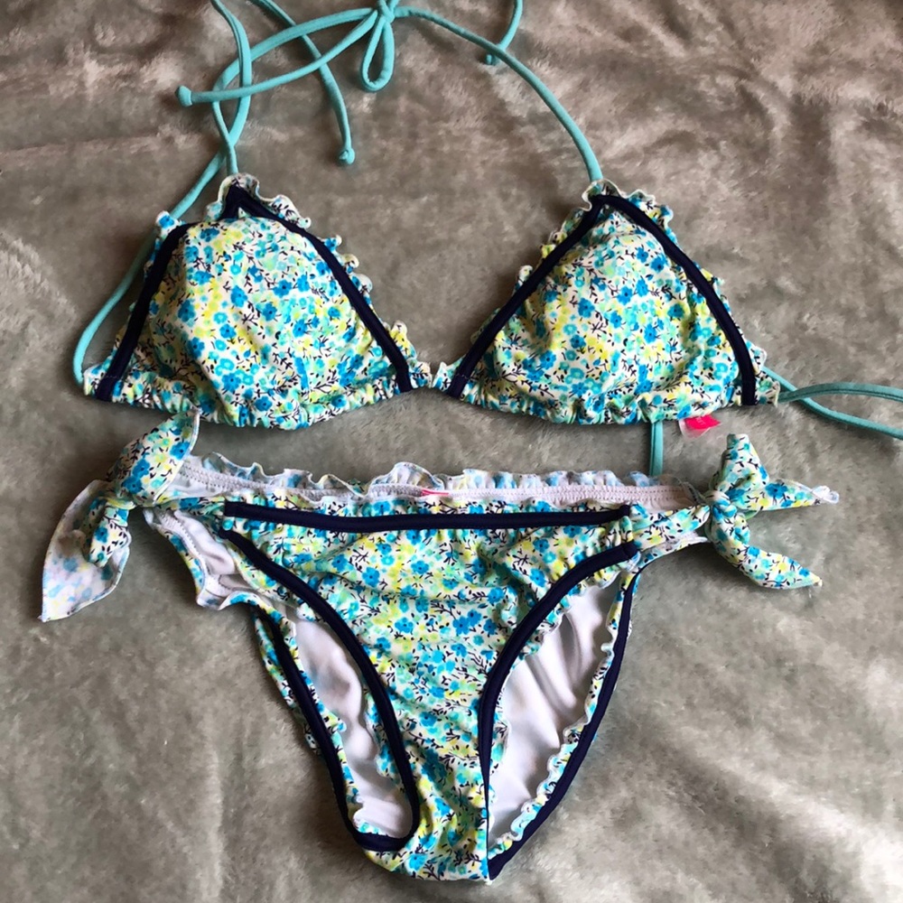 VS blue floral swimsuit